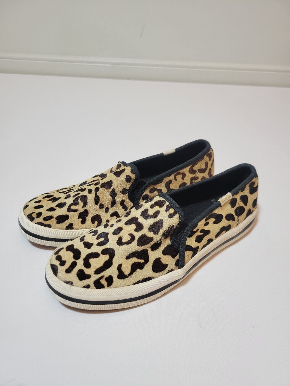 Keds x Kate Spade Calf Hair Leopard Slip On Sneakers Women's 6.5